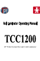 Tamerica TCC1200 Operation Manual