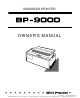 Seiko Precision BP-9000 Owner's Manual