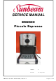 Sunbeam Piccolo Espresso EM2800 Service Manual