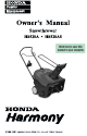Honda Harmony HS520A Owner's Manual