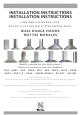 Sirius Range Hoods SU1 Installation Instructions Manual