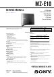Sony MZ-E10 Service Manual