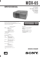 Sony MDX-65 Service Manual
