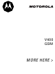 Motorola V400 Manual