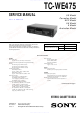 sony TC-WE475 Service Manual