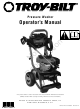 Troy-Bilt 2,700 PSI Operator's Manual