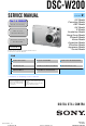 Sony DSC-W200 Service Manual