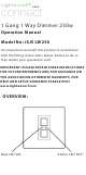 LightwaveRF JSJS LW250 Operation Manual