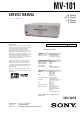 Sony MV-101 Service Manual