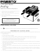 Presto 5-liter Dual BasketProFry Instructions Manual