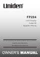 Uniden FP204 Owner's Manual