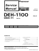 Pioneer DEH-1100 Service Manual