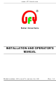 JFY tech JSI-1100TL Installation And Operator's Manual