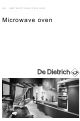 DeDietrich Microwave Oven Instructions For Use Manual