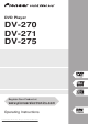 Pioneer DV-270 Operating Instructions Manual