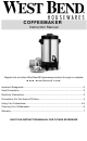 West Bend Coffeemaker Instruction Manual