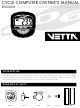 Vetta C-06 CYCLE COMPUTER Owner's Manual