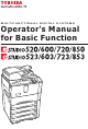 Toshiba e-STUDIO 520 Operator's Manual