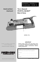 Porter-Cable 725 Porta-Band Instruction Manual