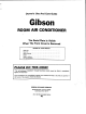 Gibson Room Air Conditioner Owner's Use And Care Manual