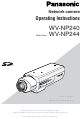 Panasonic WV-NP240 Operating Instructions Manual