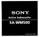 Sony SA-WM500 Owner's Record