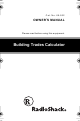 Radio Shack Building trades calculator Owner's Manual