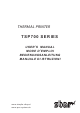 Star TSP700 SERIES User Manual