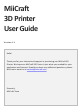 MiiCraft 3D Printer User Manual
