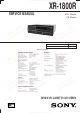 Sony XR-1800R Service Manual