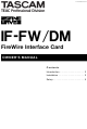 Tascam IF-FW Owner's Manual