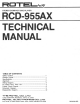 Rotel RCD-955AX Technical Manual