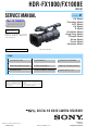 Sony Handycam HDR-FX1000 Service Manual