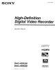 Sony DHG-HDD250 Operation Manual