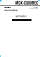 Sony MDX-C800REC Service Manual Supplement