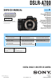 Sony DSLR-A700 Service Manual