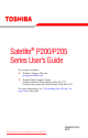 Toshiba Satellite P200 Series User Manual