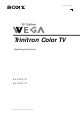 Sony Wega Trinitron KV-20FV12 Operating Manual