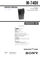 Sony M-740V Service Manual