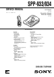 Sony SPP-933 Service Manual