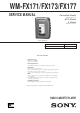 Sony WM-FX171 Service Manual