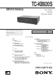 Sony TC-KB920S Service Manual