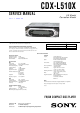 Sony CDX-L510X Service Manual