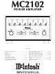 McIntosh MC2102 Service Manual