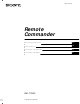 Sony RM-TP503 Operating Instructions Manual