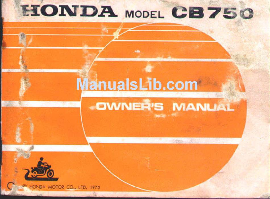 HONDA CB750 OWNER'S MANUAL Pdf Download | ManualsLib