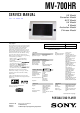 Sony MV-700HR Service Manual
