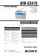 Sony WM-GX410 Service Manual