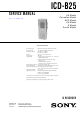 Sony ICD-B25 Service Manual