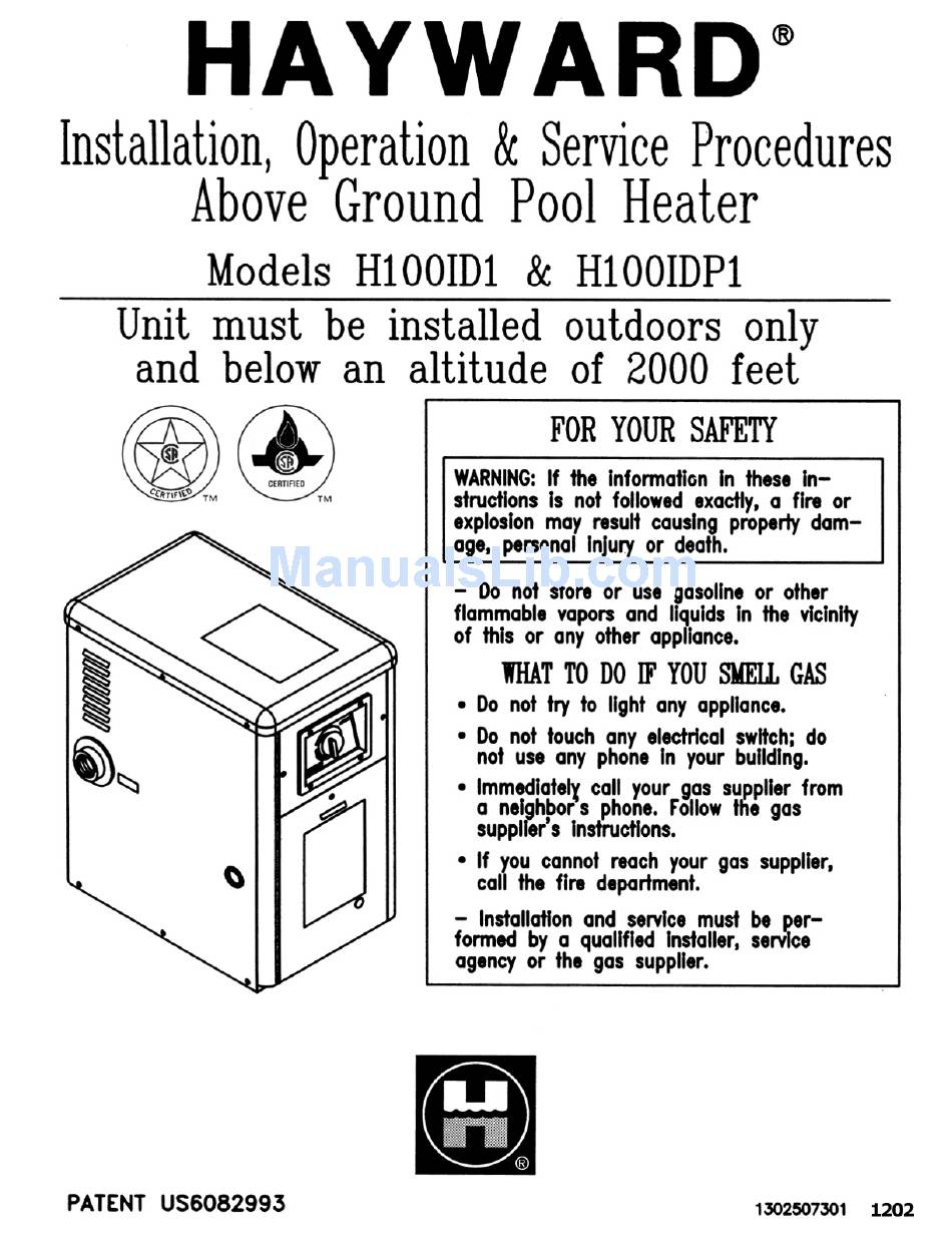 HAYWARD H100ID1 OPERATION MANUAL Pdf Download ManualsLib